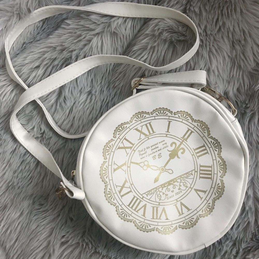 SOLD. White Clock Crossbody Bag